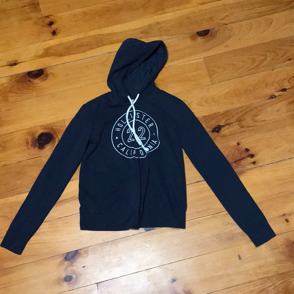 Navy blue Hollister zip front jacket size small